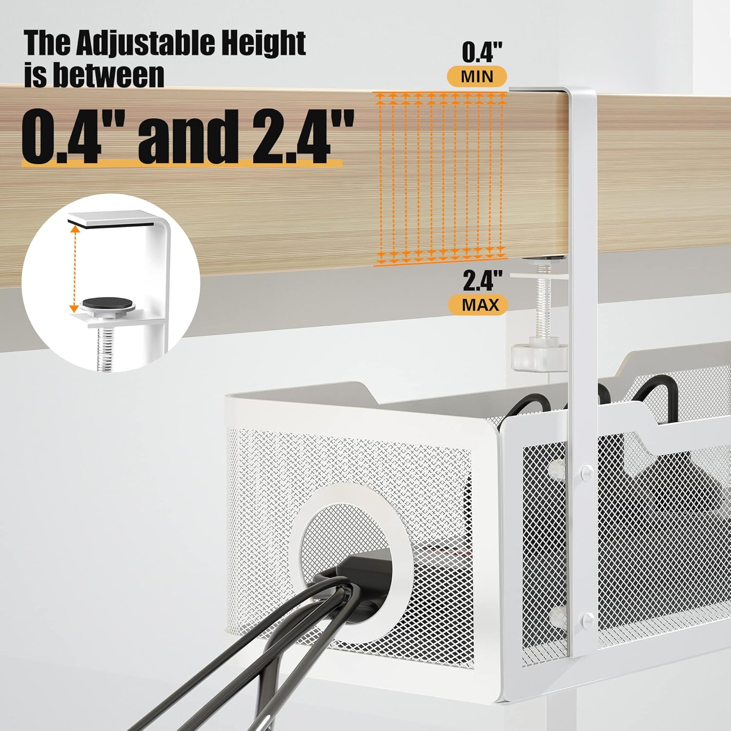 Cinati under desk cable management tray
